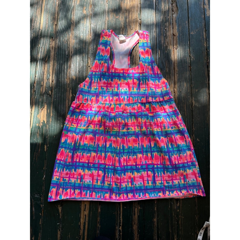 Vintage Electric Beach by Jantzen Abstract Neon Racerback Empire Waist Tank Top‎